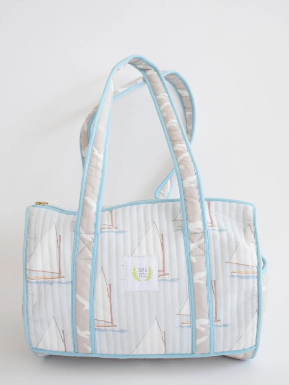 Sara Fitz Quilted Purse Sailboat Print